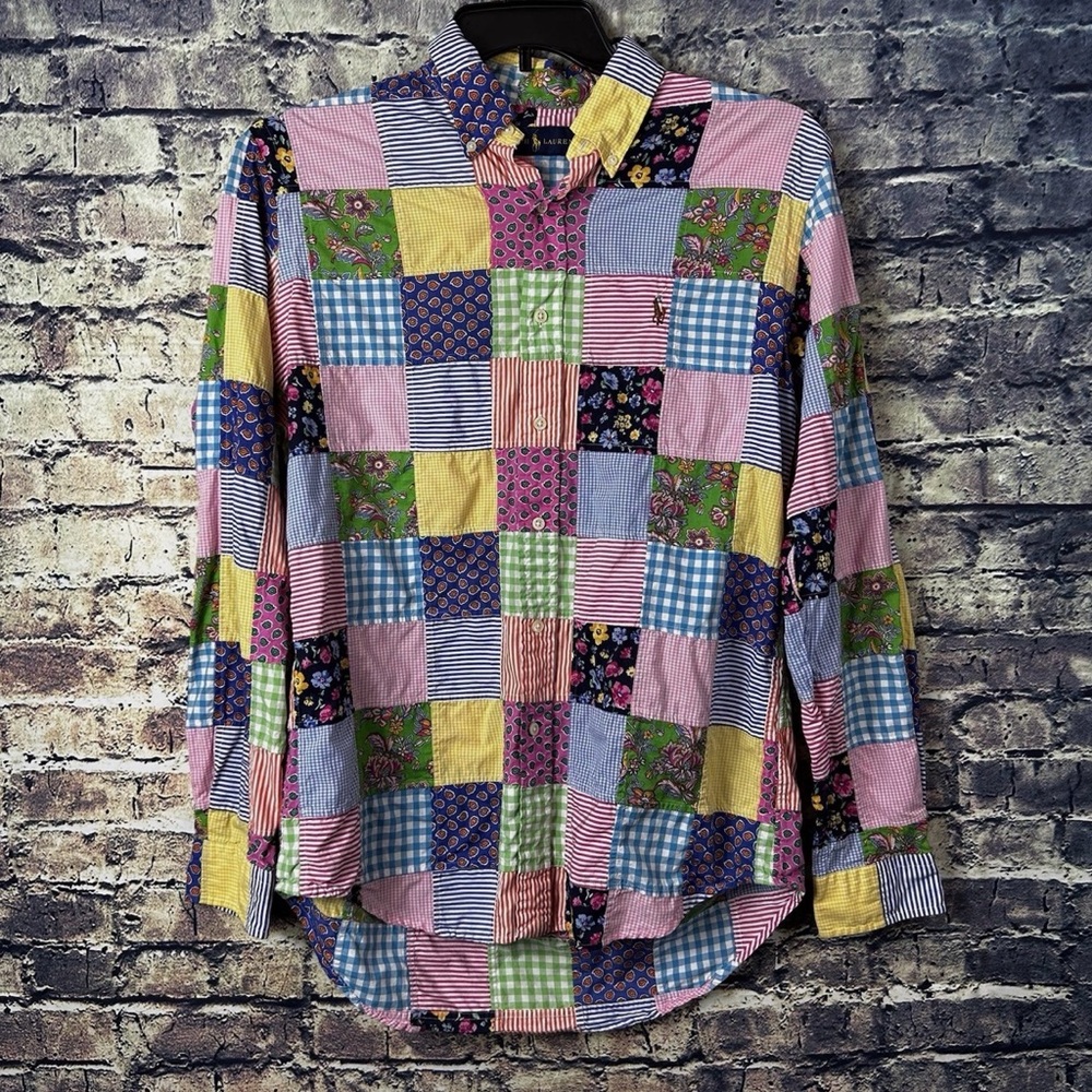 Ralph Lauren Colorful Patchwork Button Down Shirt
